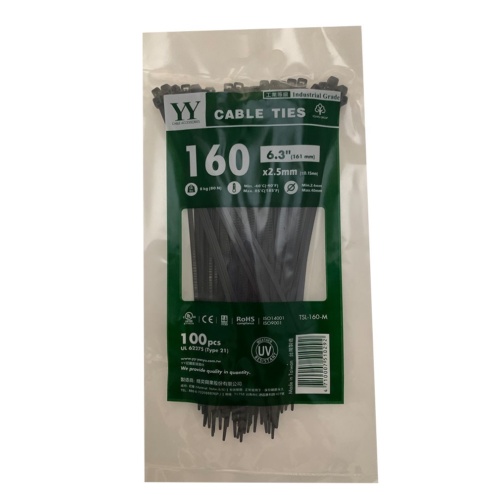 2.5x160/黑色尼龍束帶100入（型號 ）